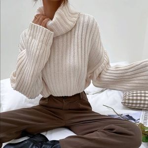 Shein cropped turtle neck sweater